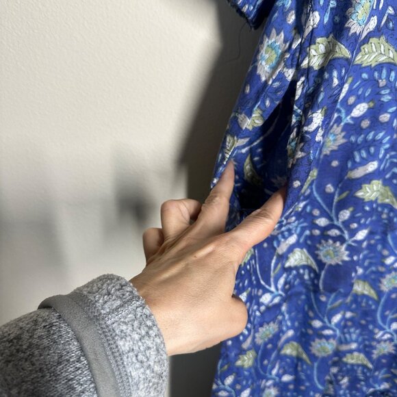 Mod's Mahal Floral Split Neck Midi Dress Womens Size S Pockets Block Print Boho - Picture 5 of 11